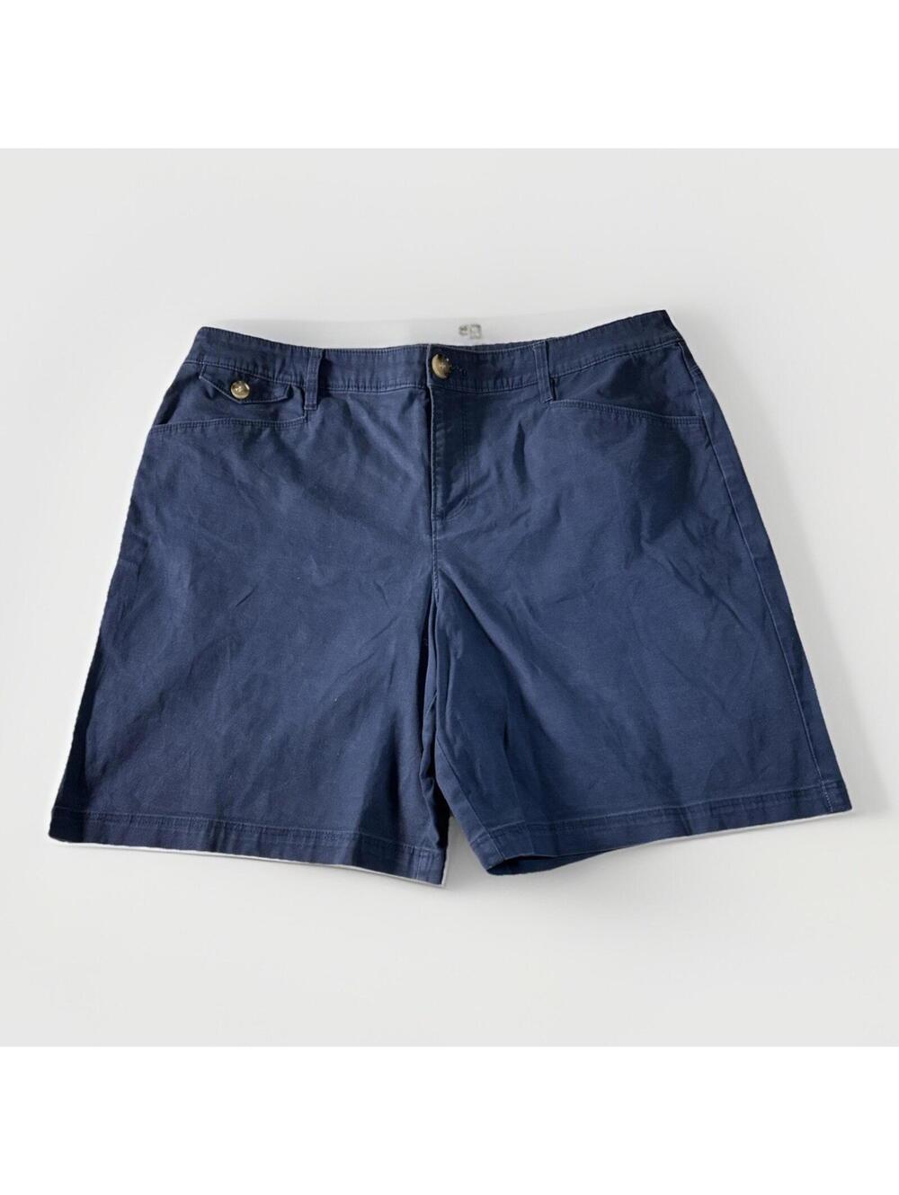 Charter Club Women's Blue Classic Size 12Fit Shorts 2 Pockets Nautical Comfy